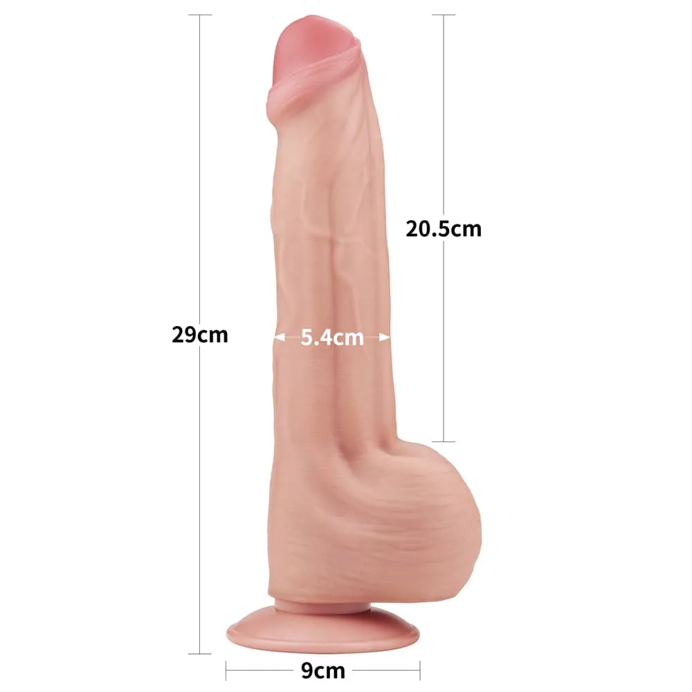 11.5'' King Sized Sliding Skin Dual Density Dildo Dong