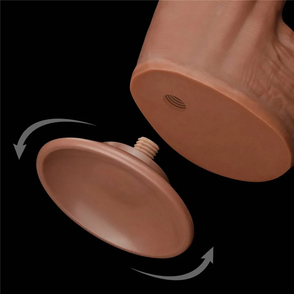 12'' King Sized Sliding Skin Dual Density Dildo Dong Brown