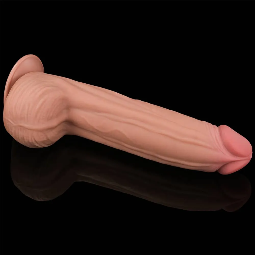 12'' King Sized Sliding Skin Dual Density Dildo Dong