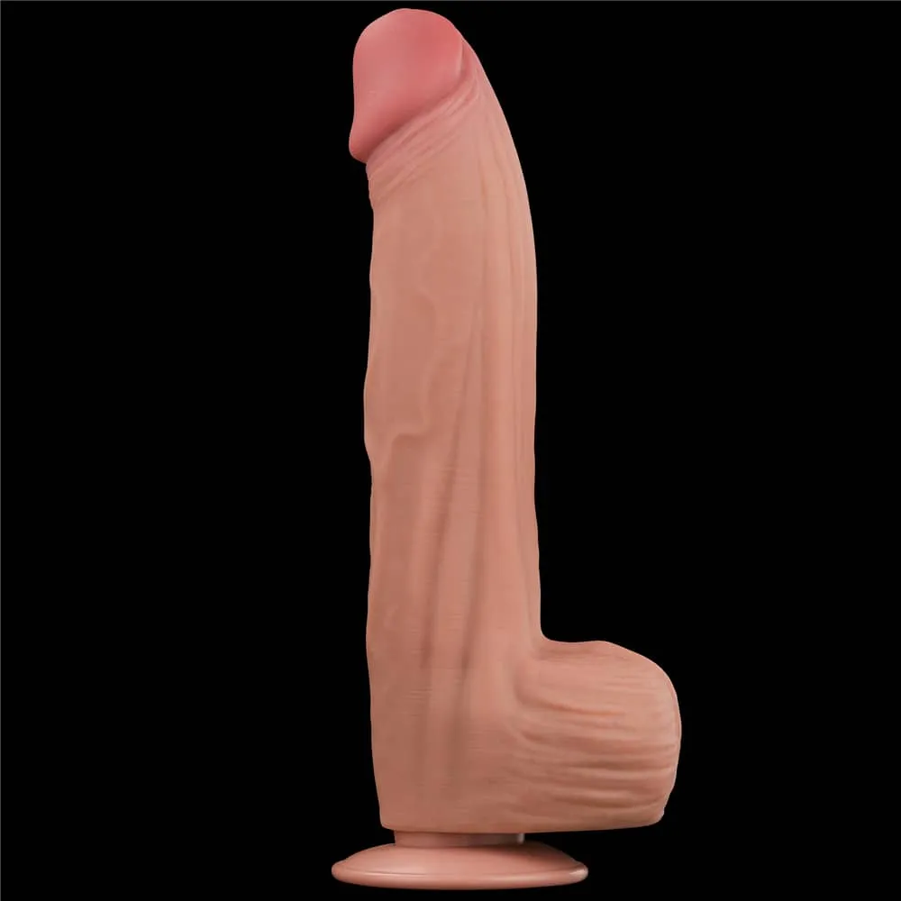 12'' King Sized Sliding Skin Dual Density Dildo Dong