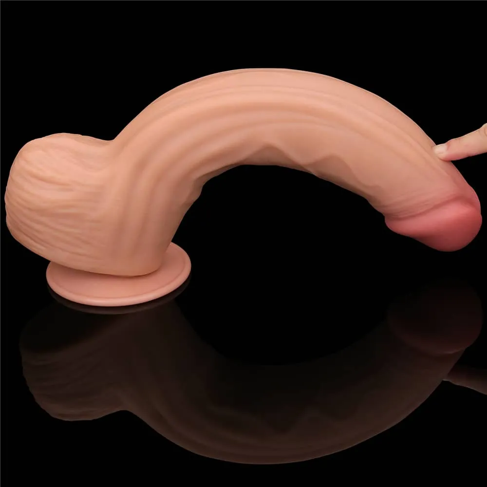 12'' King Sized Sliding Skin Dual Density Dildo Dong