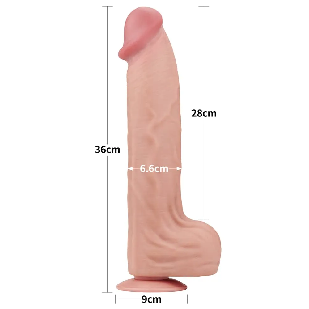 14'' King Sized Sliding Skin Dual Density Dildo