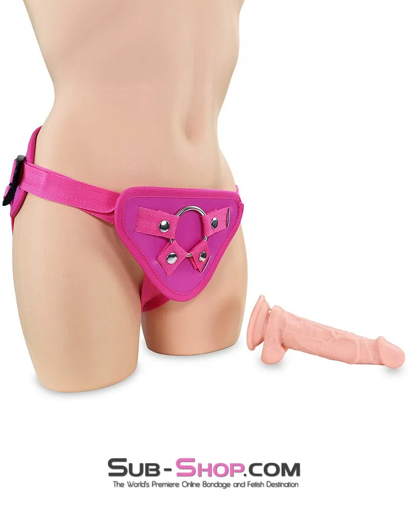 1805DL      Pink Comfort Strap-On Harness with 6.5" Realistic Suction Cup Dildo