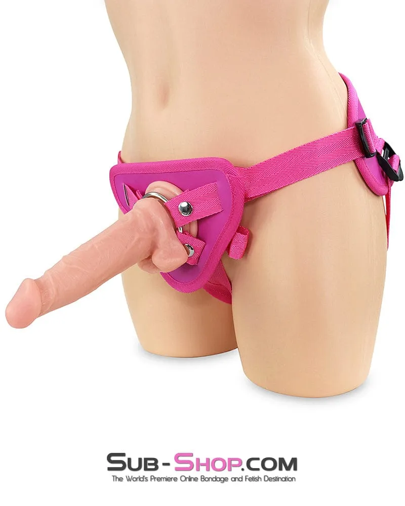 1805DL      Pink Comfort Strap-On Harness with 6.5" Realistic Suction Cup Dildo