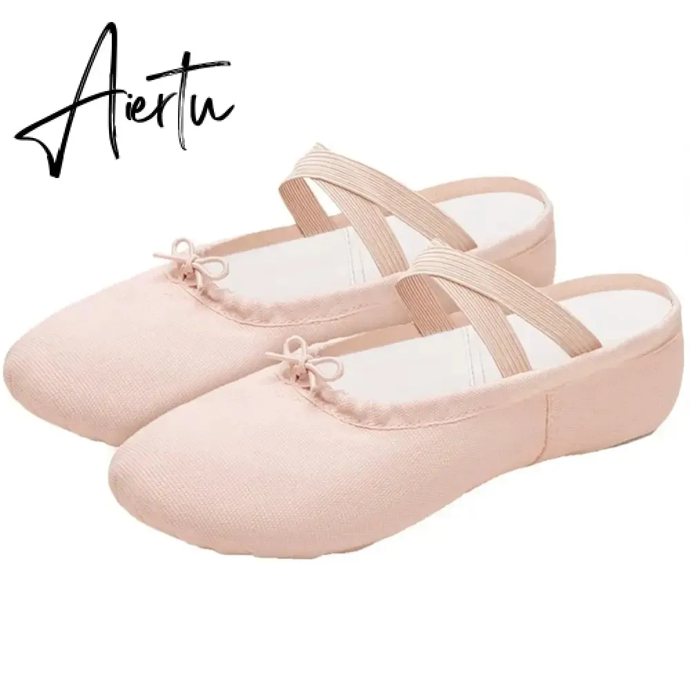 1pair Children Girls Practise Ballerina Shoes Canvas Soft Sole Ballerina Ballet Dance Slippers Ballet Shoes Woman Dance Shoes