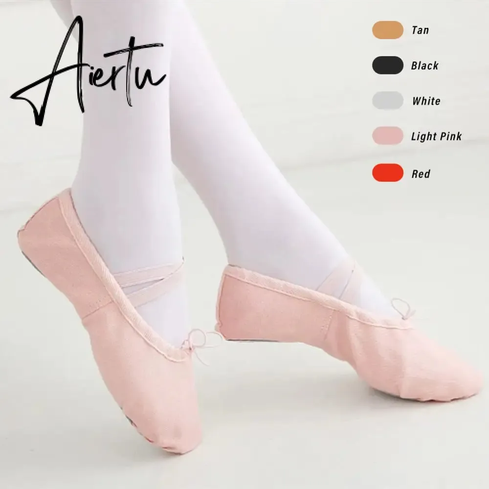 1pair Children Girls Practise Ballerina Shoes Canvas Soft Sole Ballerina Ballet Dance Slippers Ballet Shoes Woman Dance Shoes