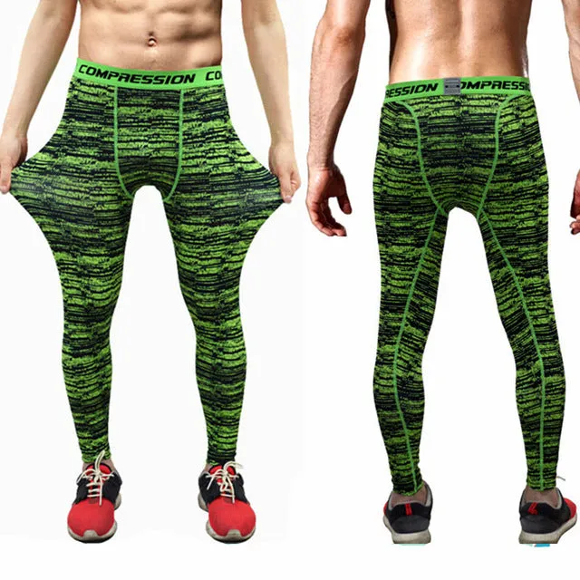 2017 New men camouflage/compression tights/Leggings Running sports/Gym male trousers/capris of fitness/pants of quick-drying