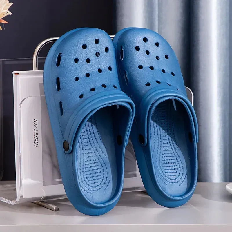 2024 Summer New Outside Sandals Non-slip Can Be Decorated Slippers for Men Soft Sole Bathroom Slippers Fashion Eva Slippers