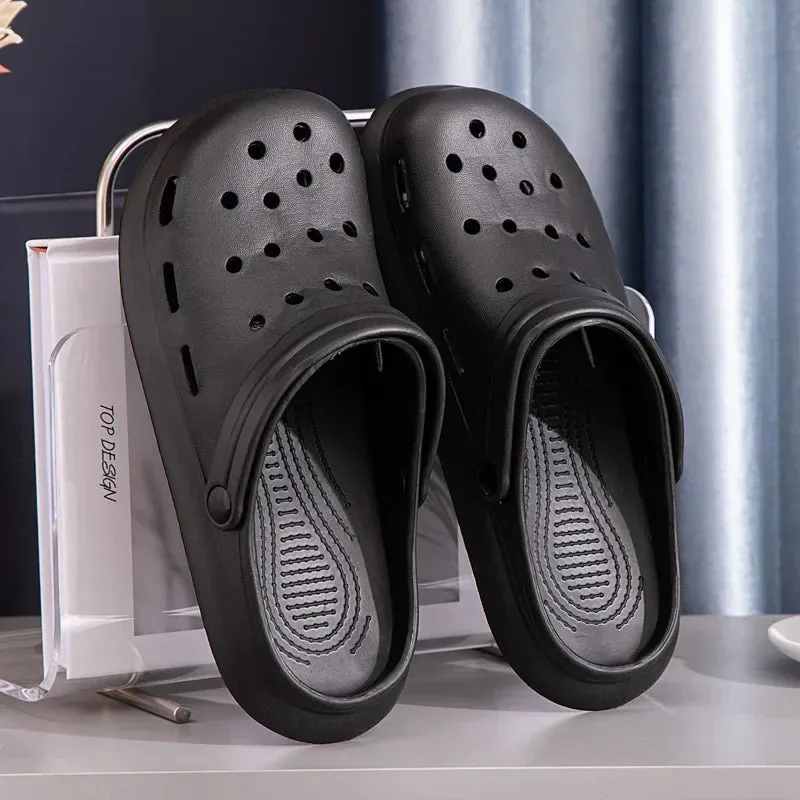 2024 Summer New Outside Sandals Non-slip Can Be Decorated Slippers for Men Soft Sole Bathroom Slippers Fashion Eva Slippers