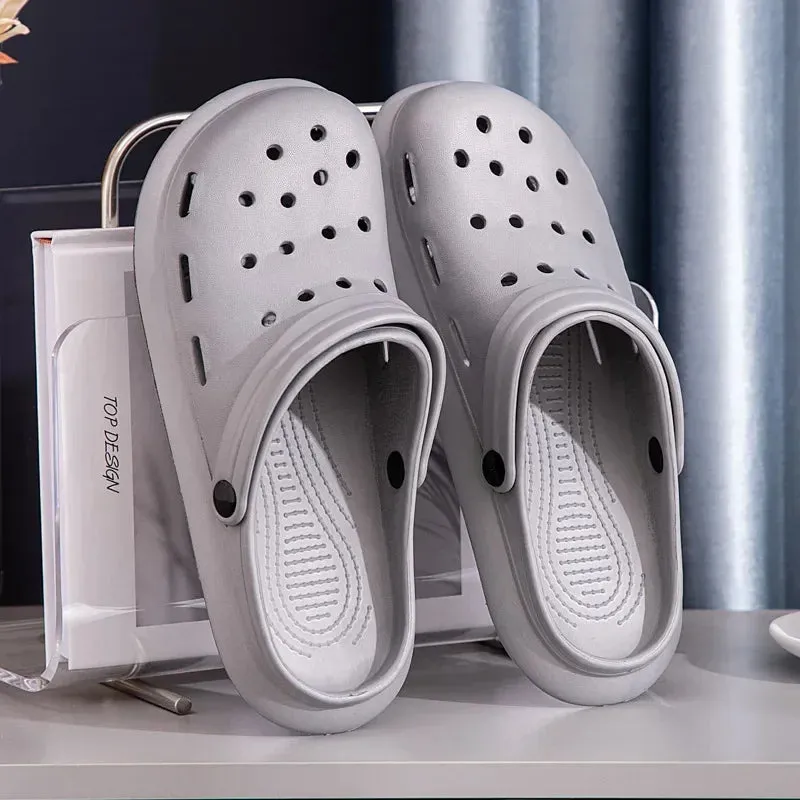 2024 Summer New Outside Sandals Non-slip Can Be Decorated Slippers for Men Soft Sole Bathroom Slippers Fashion Eva Slippers