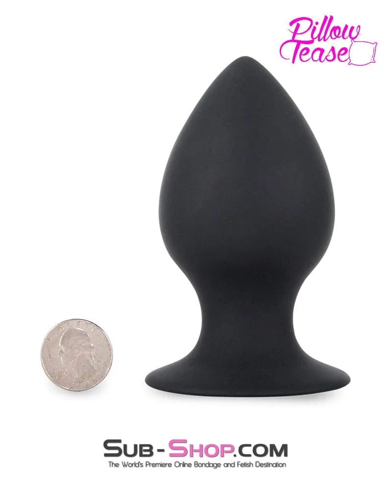 7137M      Make Me Take It BIG Black Silicone Butt Plug - LAST CHANCE - Final Closeout!