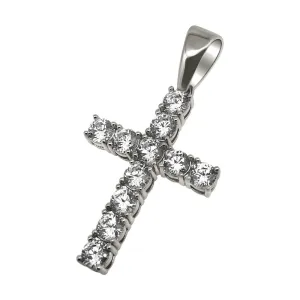 .925 Sterling Silver 4MM CZ Tennis Cross