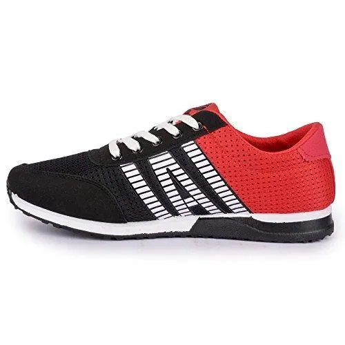 Action Shoes Men's Black-Red Running Shoes - 9 UK/India (43 EU)(KMP-1651-BLACK-RED)