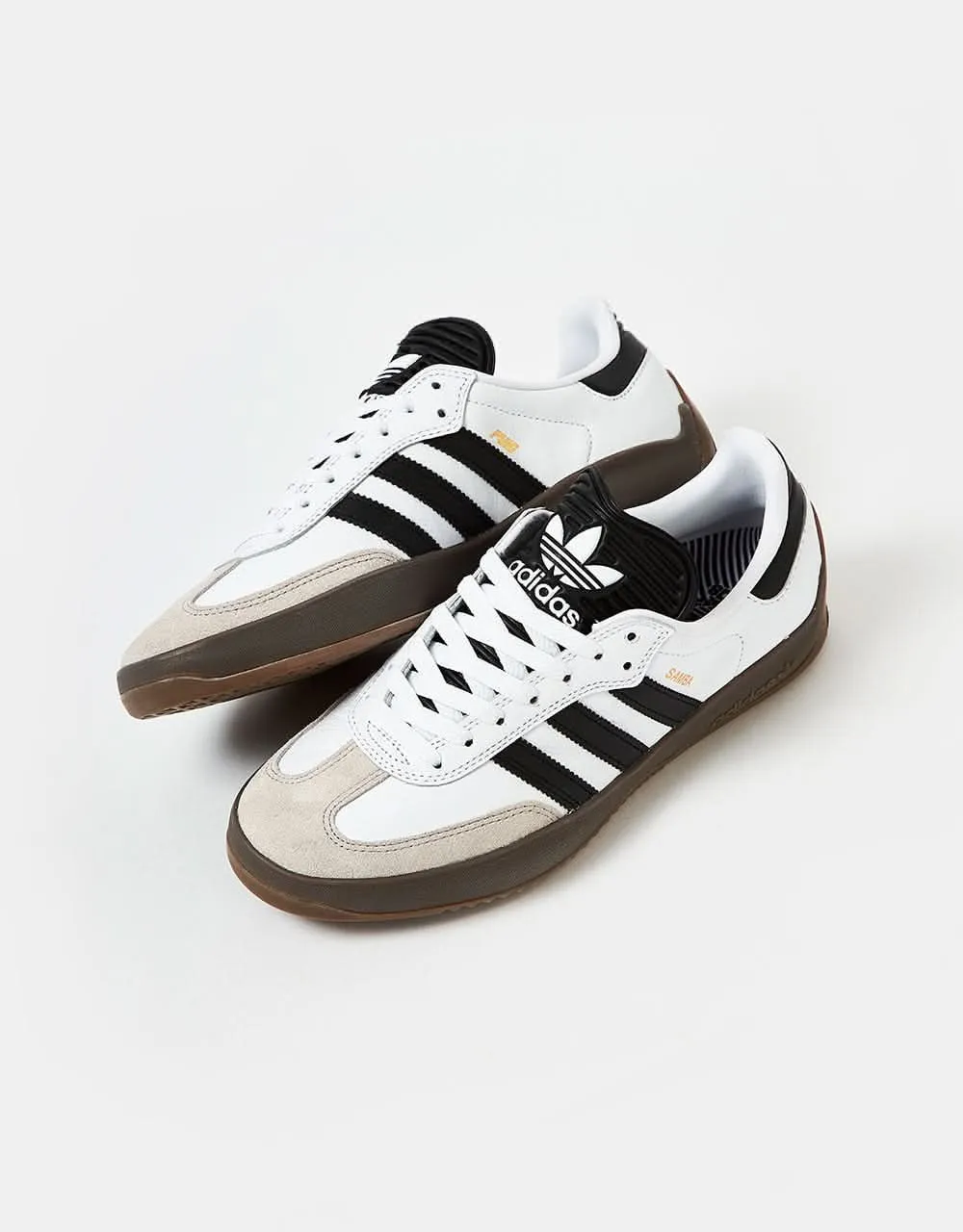 adidas Puig Samba Skate Shoes - White/Black/Gold/Gum