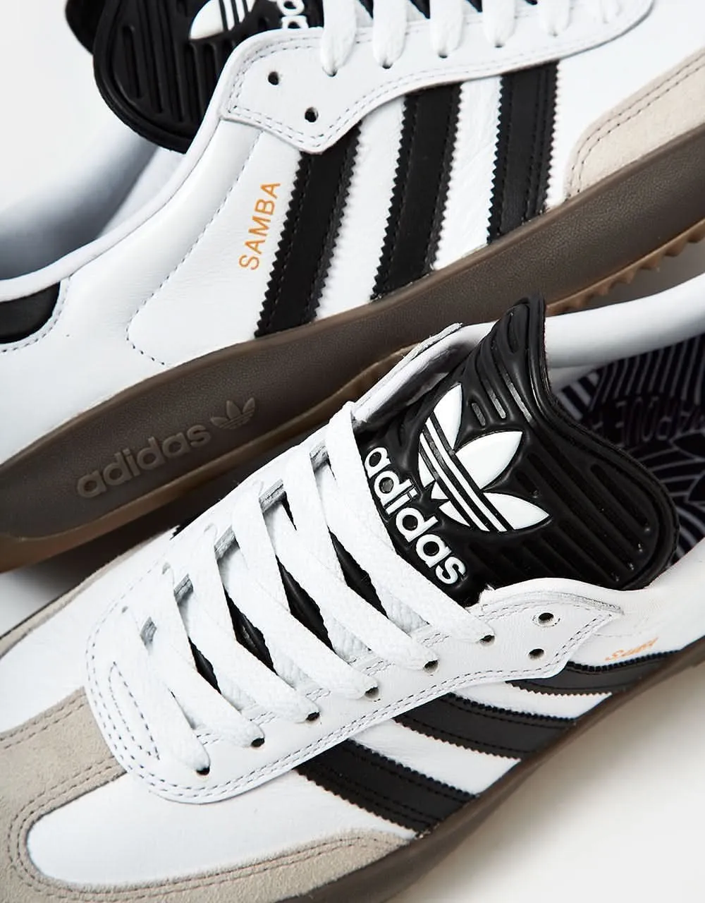 adidas Puig Samba Skate Shoes - White/Black/Gold/Gum