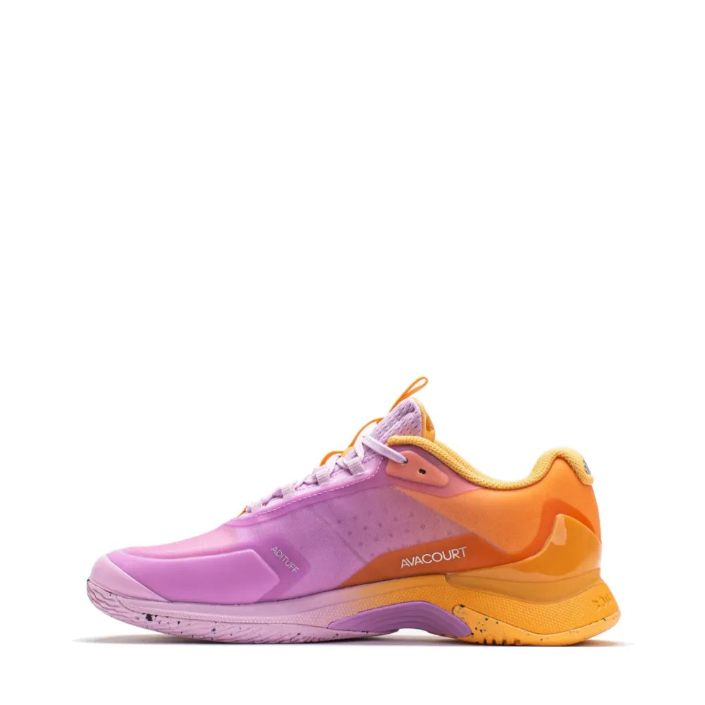 Adidas Women's Avacourt 2 Sneaker in Hazy Orange/Legend Ivy/Bliss Lilac