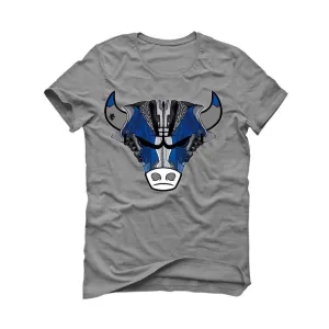 Air Jordan 3 Varsity Royal Grey T-Shirt (Bulls head kicks)