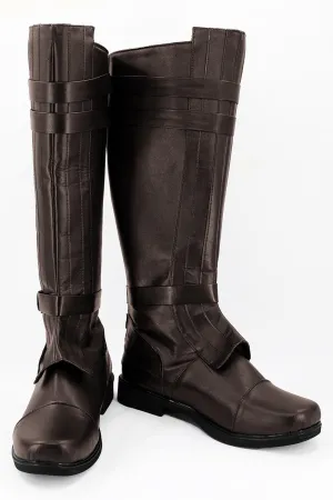 Anakin Skywalker Brown Boots Cosplay Shoes