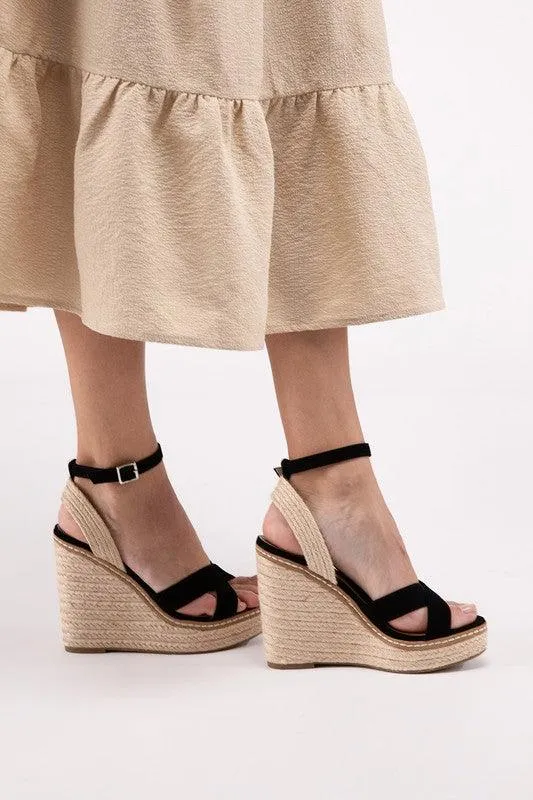 Ankle Strap Espadrille Platform Wedge Sandals