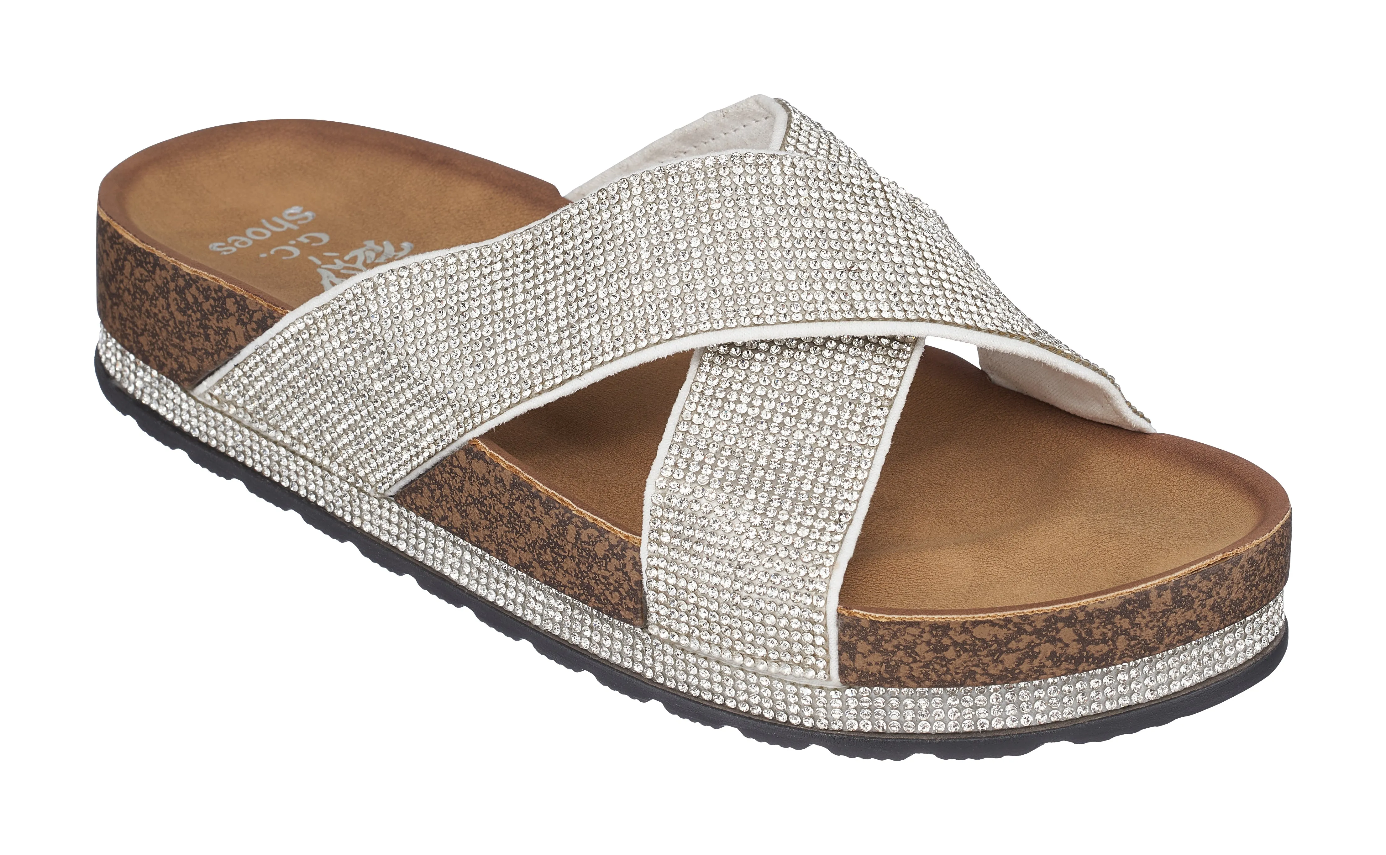 Ariane Silver Footbed Sandals