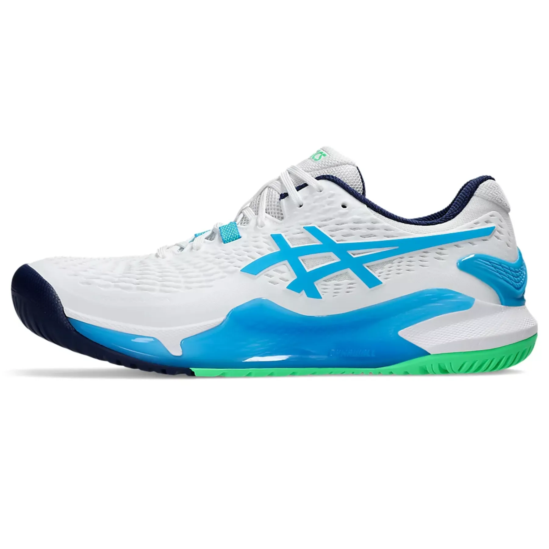 Asics Gel-Resolution 9 Men Tennis Shoes - White/Digital Aqua