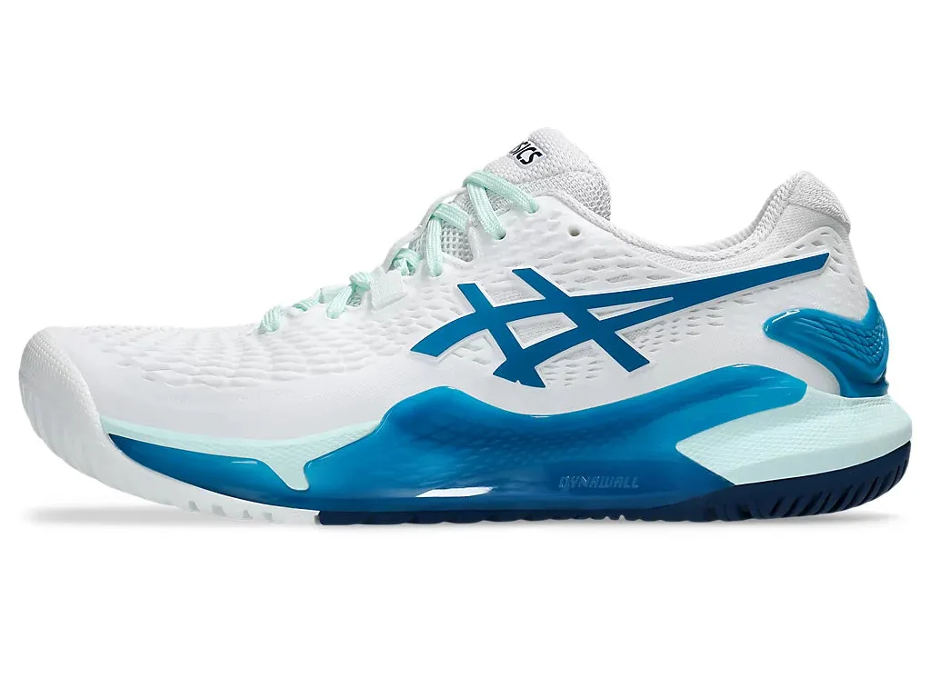 Asics Gel-Resolution 9 Women White/Teal Blue