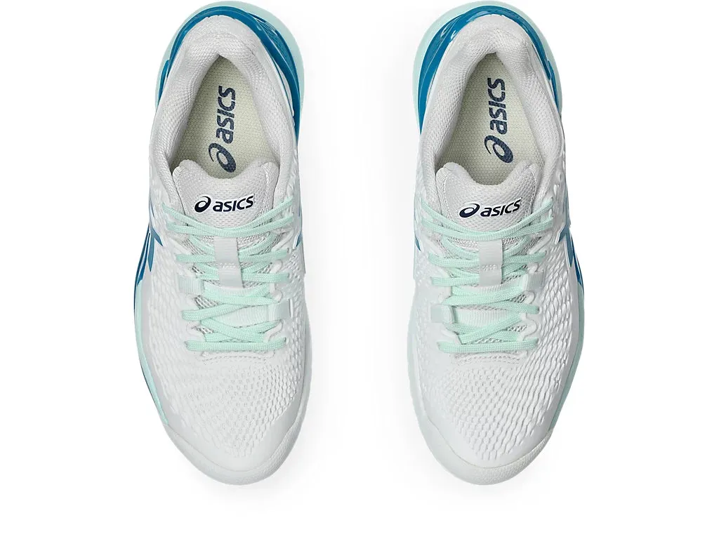 Asics Gel-Resolution 9 Women White/Teal Blue