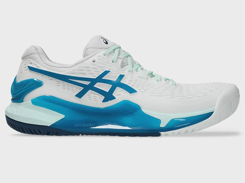 Asics Gel-Resolution 9 Women White/Teal Blue