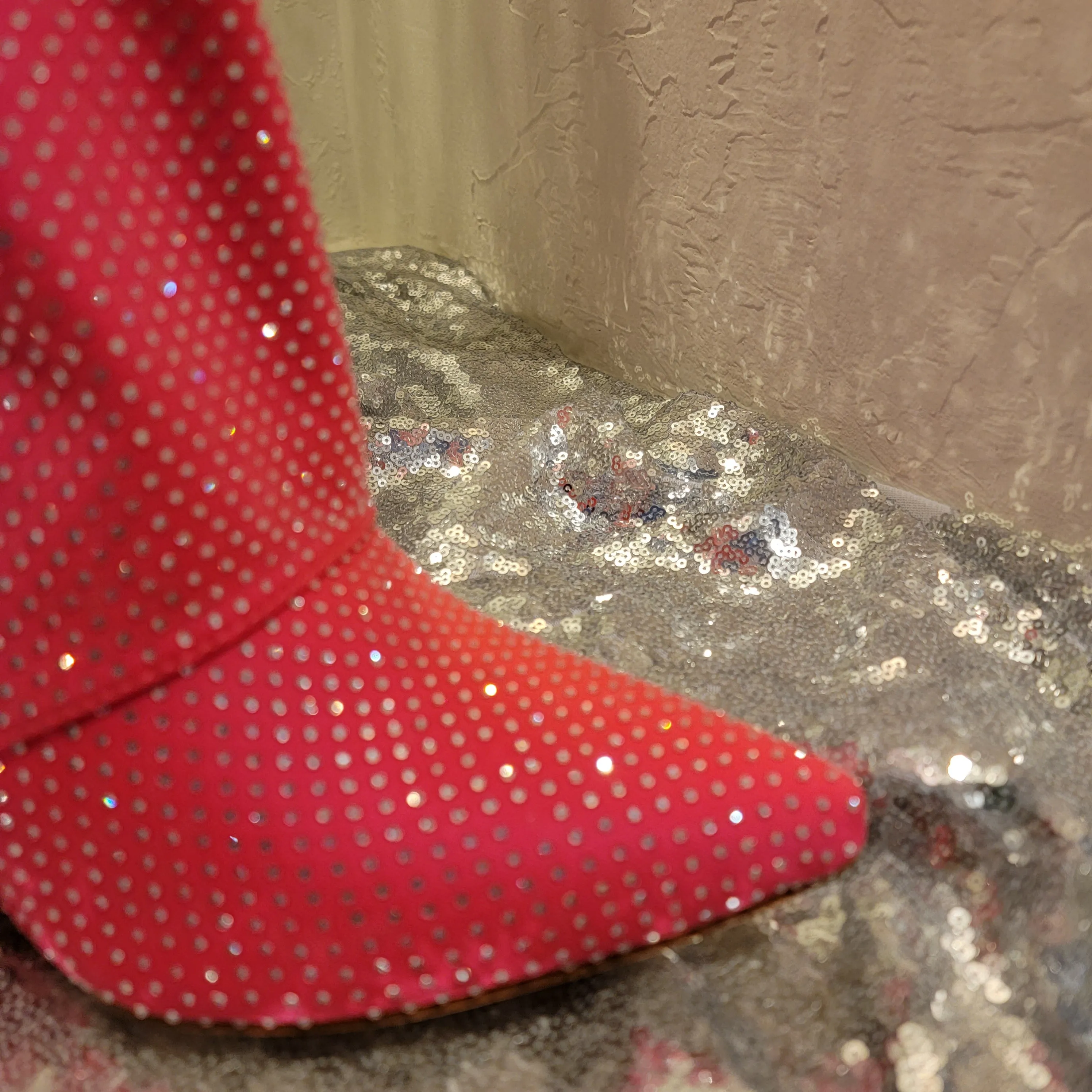 Beautiful Hot Pink Rhinestone Crystal Bejeweled Boots