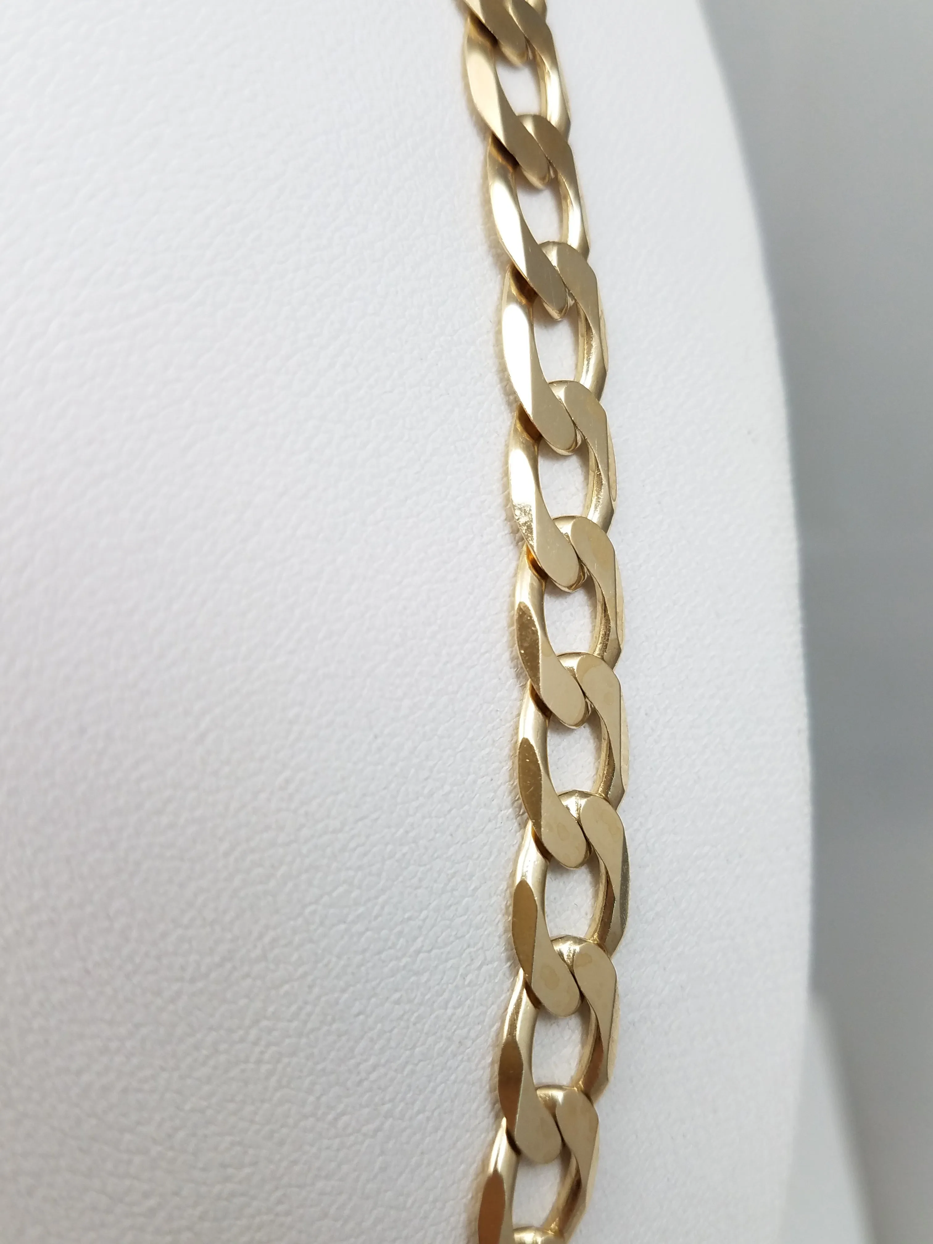 Bold 20" 10k Yellow Gold Solid Curb Link Chain Necklace Italy