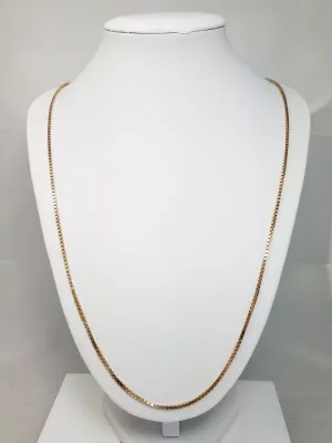 Bold 30" Solid 10k Yellow Gold Box Link Chain Necklace