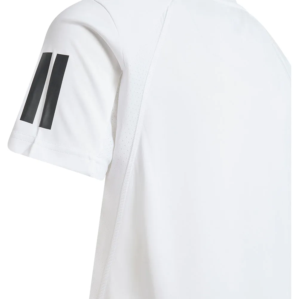 Boy`s Club 3 Stripe Tennis Tee White