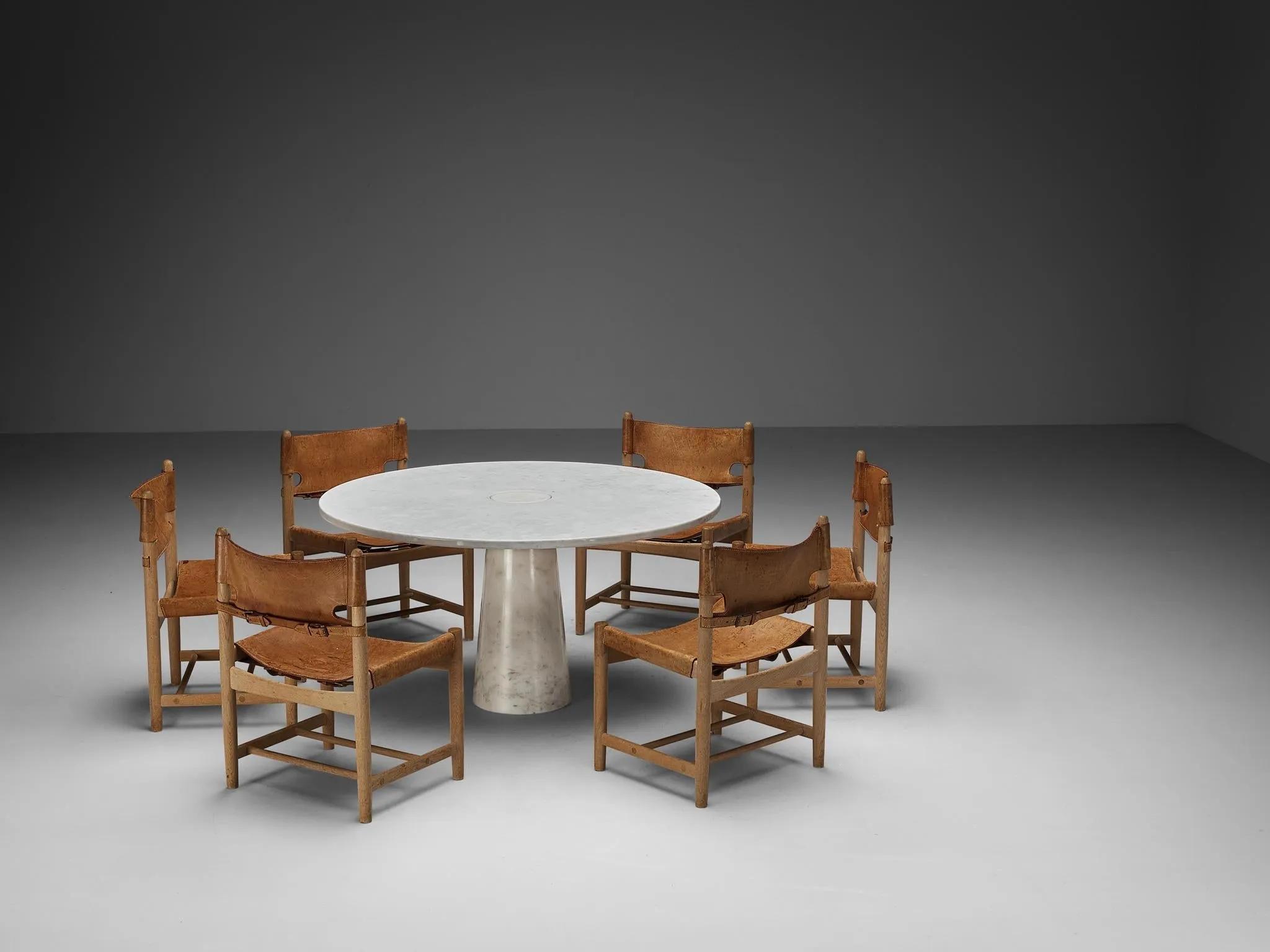 Børge Mogensen Set of Six Armchairs & Angelo Mangiarotti Eros Dining Table