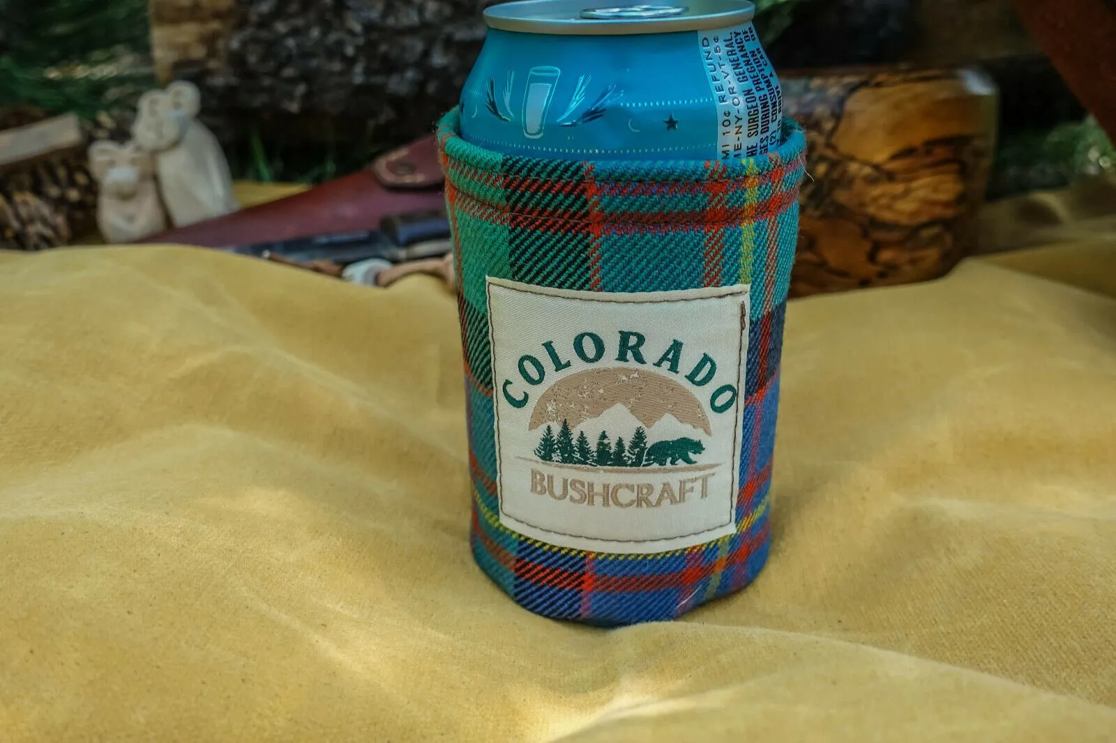 Bushcraft Scottish Tartan Wool Insulated Can Beverage Cooler Coozie Koozie Cosy