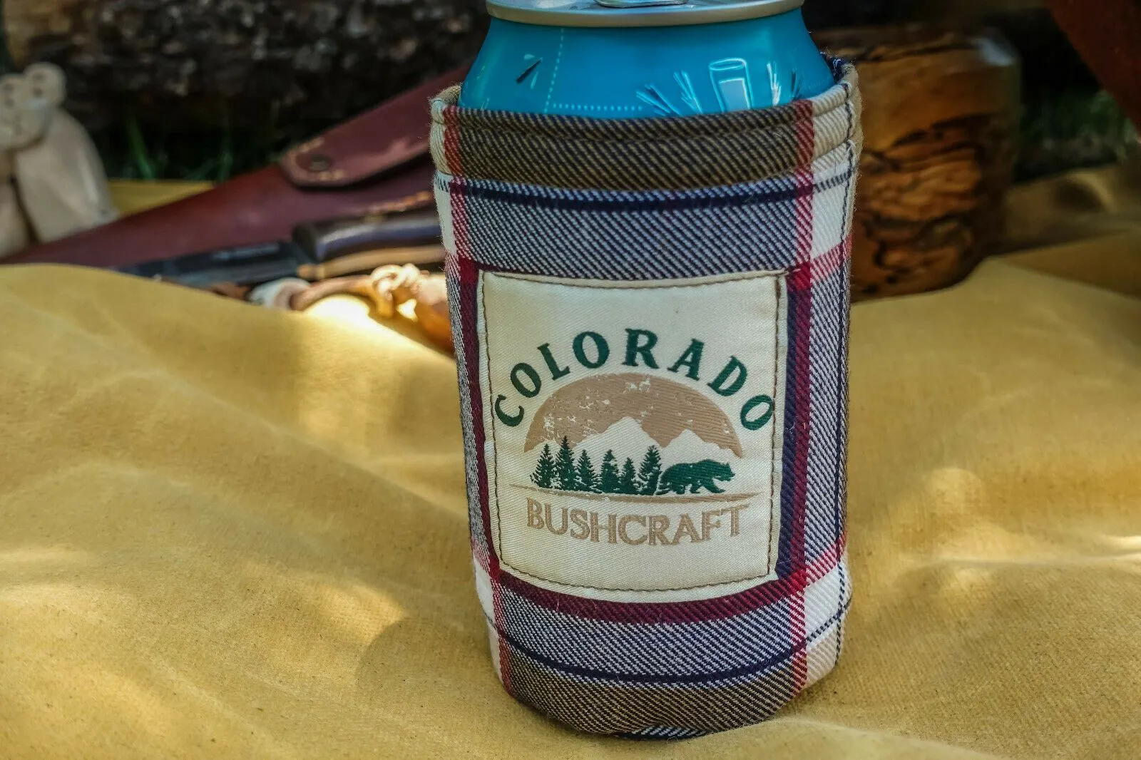 Bushcraft Scottish Tartan Wool Insulated Can Beverage Cooler Coozie Koozie Cosy