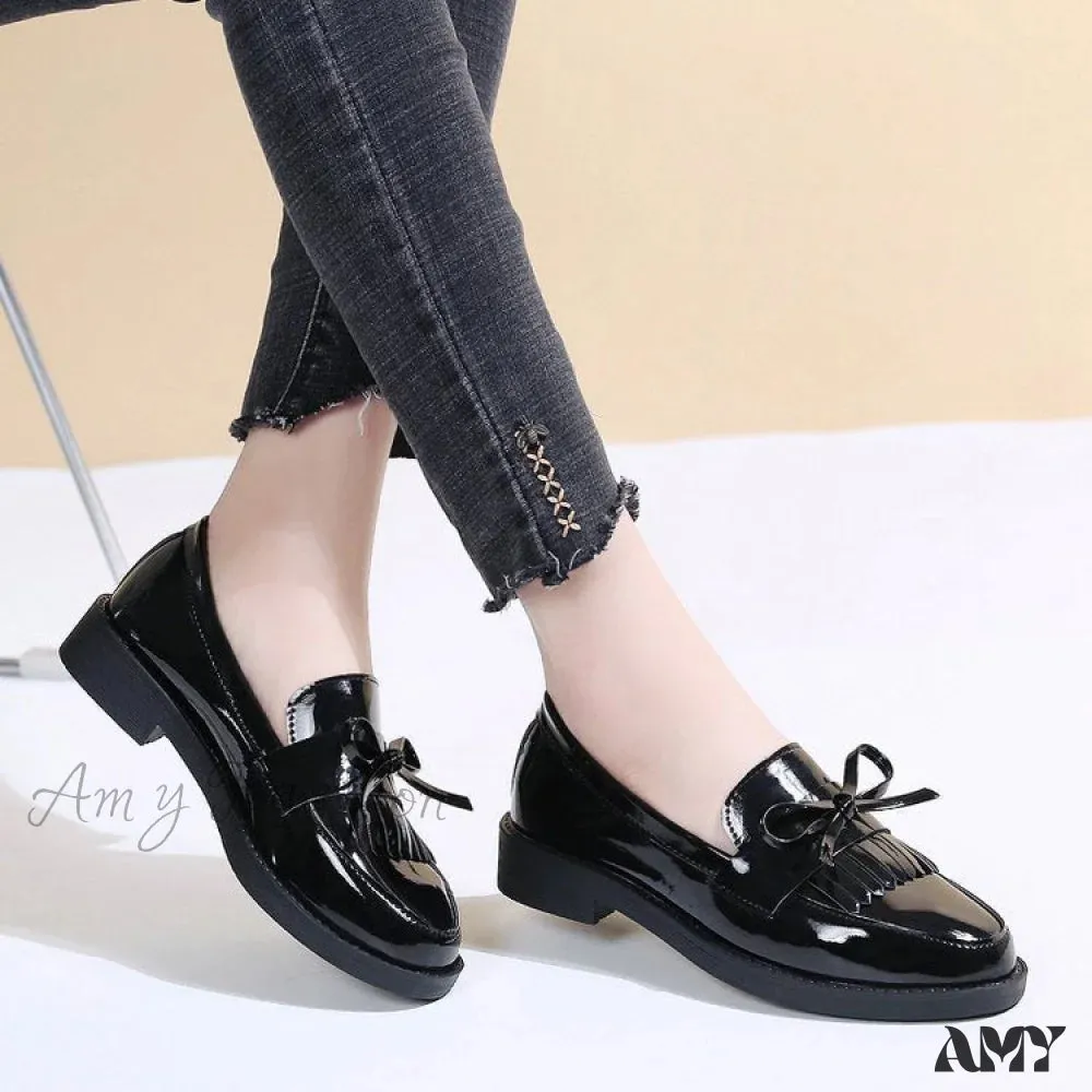 Chunky Heel  Plus Size Women's Butterfly Bow Loafers Spring Autumn 2024 Shoes