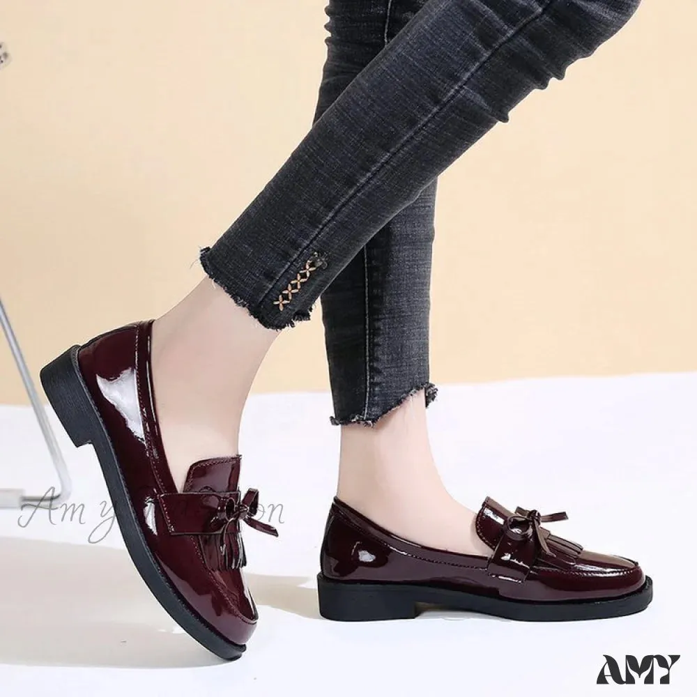 Chunky Heel  Plus Size Women's Butterfly Bow Loafers Spring Autumn 2024 Shoes