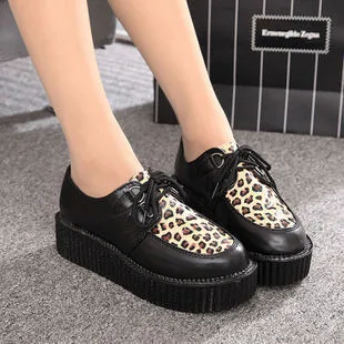 Creepers shoes 35-41 women Shoes plus size ladies platform shoes 2017 Women Flats shoes