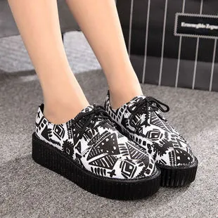 Creepers shoes 35-41 women Shoes plus size ladies platform shoes 2017 Women Flats shoes