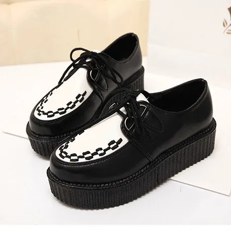 Creepers shoes 35-41 women Shoes plus size ladies platform shoes 2017 Women Flats shoes