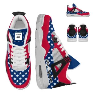 Custom company gifts, custom business gifts Personalized Sneaker shoes, Basketball shoes for Independence Day July 4th, AJ4-C0602