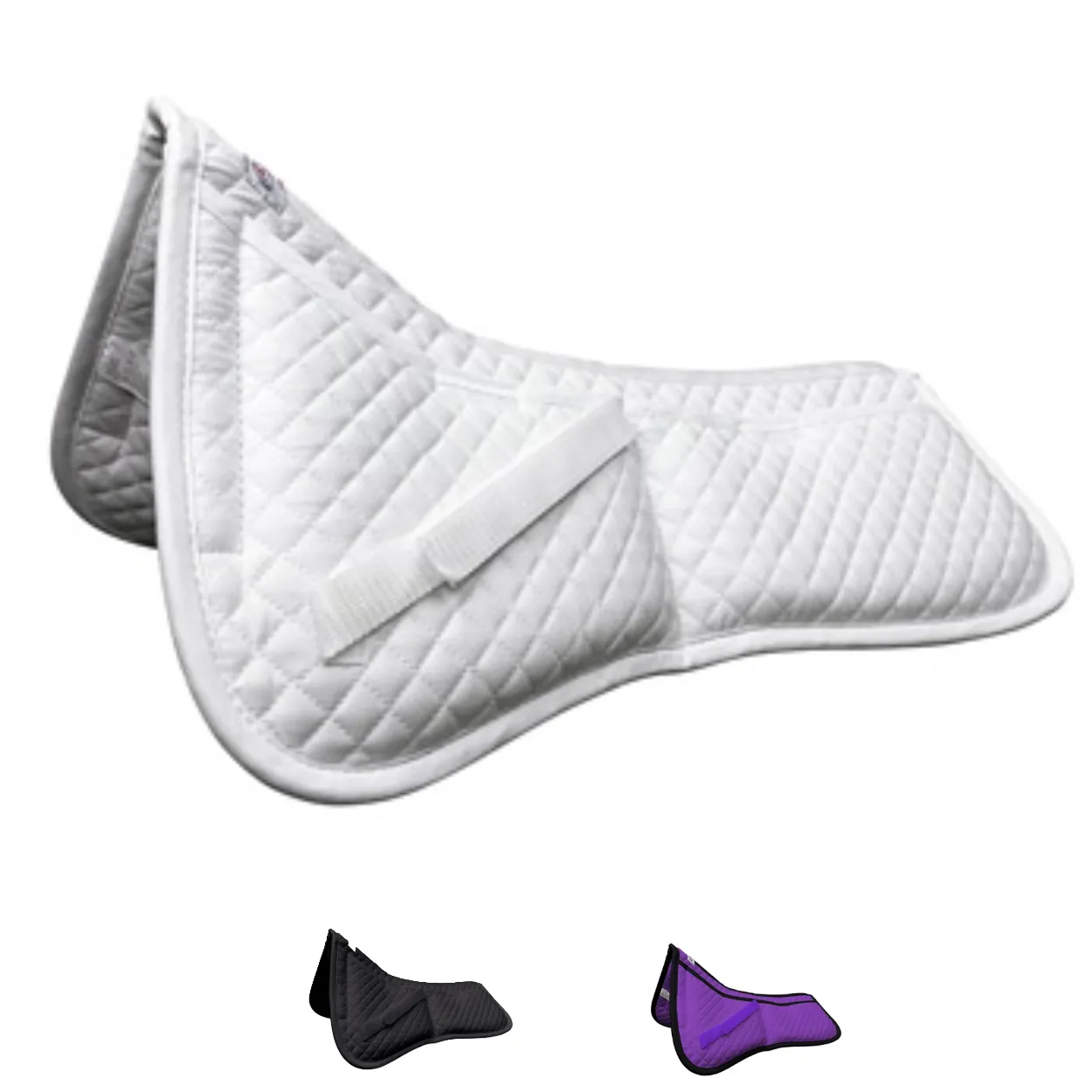 Derby Contoured Correction All Purpose Quilted English Half Saddle Pad with Therapeutic Removable Support Memory Foam Pockets for all Disciplines