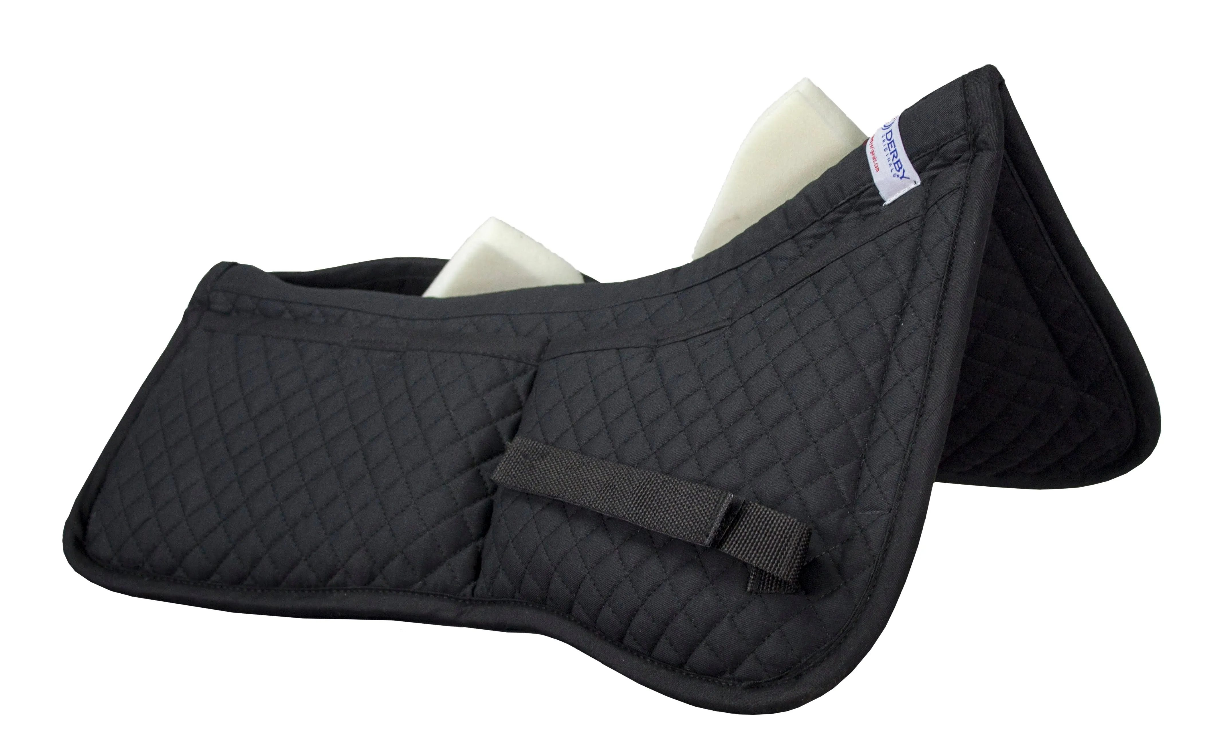 Derby Contoured Correction All Purpose Quilted English Half Saddle Pad with Therapeutic Removable Support Memory Foam Pockets for all Disciplines