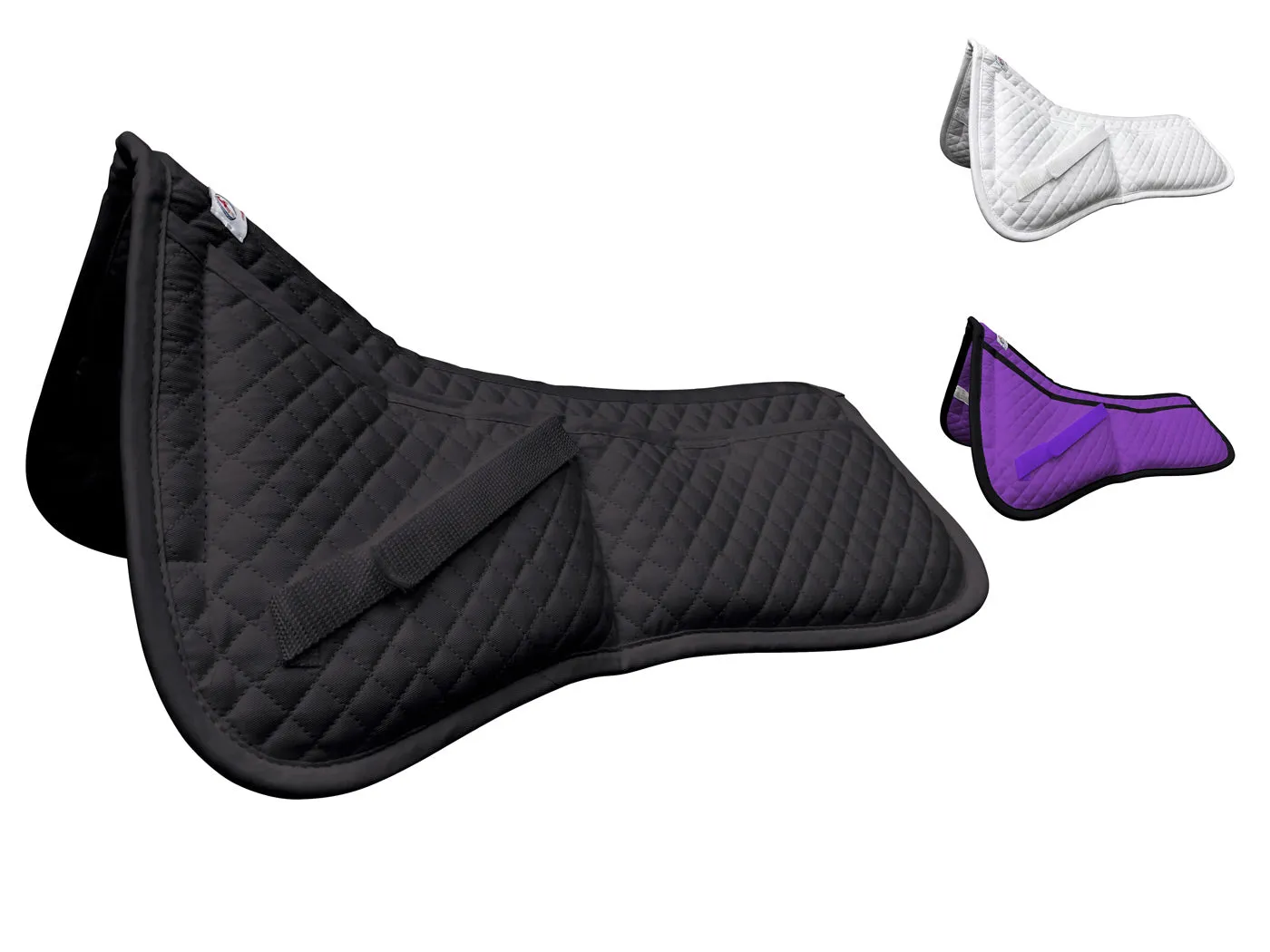 Derby Contoured Correction All Purpose Quilted English Half Saddle Pad with Therapeutic Removable Support Memory Foam Pockets for all Disciplines