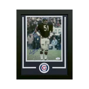 Dick Butkus HOF 79 Hand Signed & Framed Chicago Bears 8x10 Football Photo