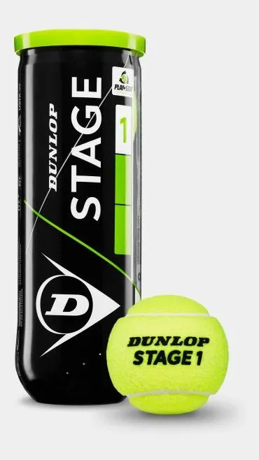 Dunlop Junior Green Dot Tennis Balls 3 Ball Can (Stage 1)