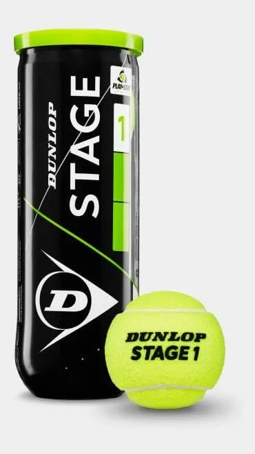 Dunlop Junior Green Dot Tennis Balls (Stage 1) - Case of 24 3 ball cans (72 balls)