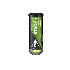 Dunlop Stage 1 Green Junior Tennis Balls - Individual Can (3 Balls)