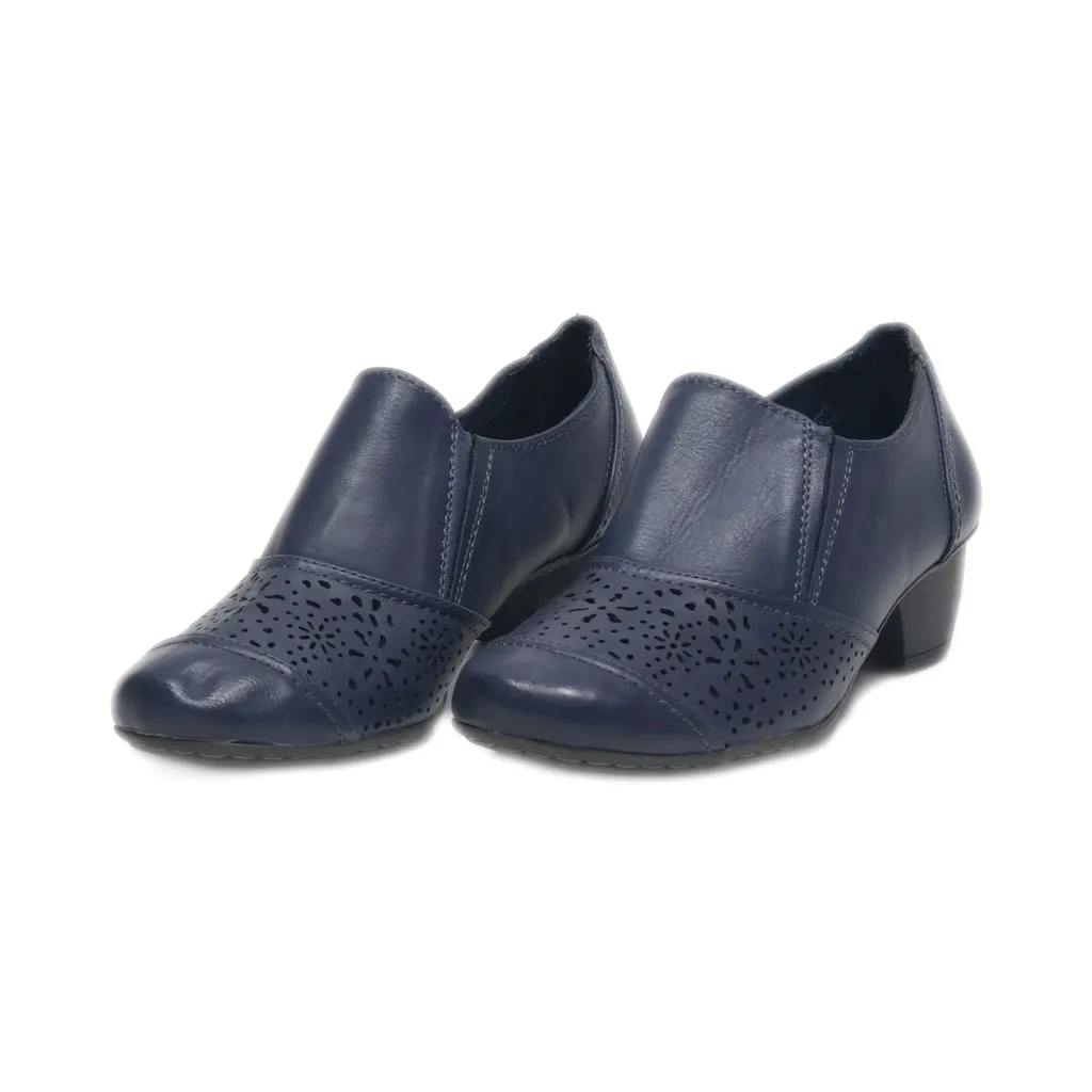 Easy Street Mid-Heel Shoes Leather Blue Colour For Women