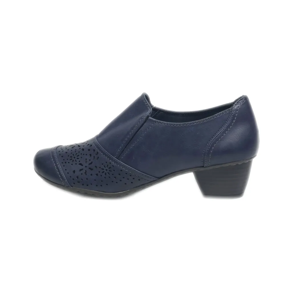 Easy Street Mid-Heel Shoes Leather Blue Colour For Women